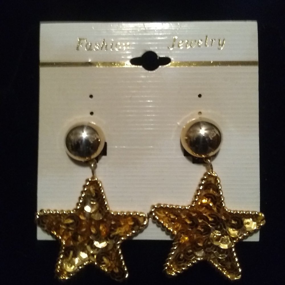 Gold  Crystal Stone Earrings